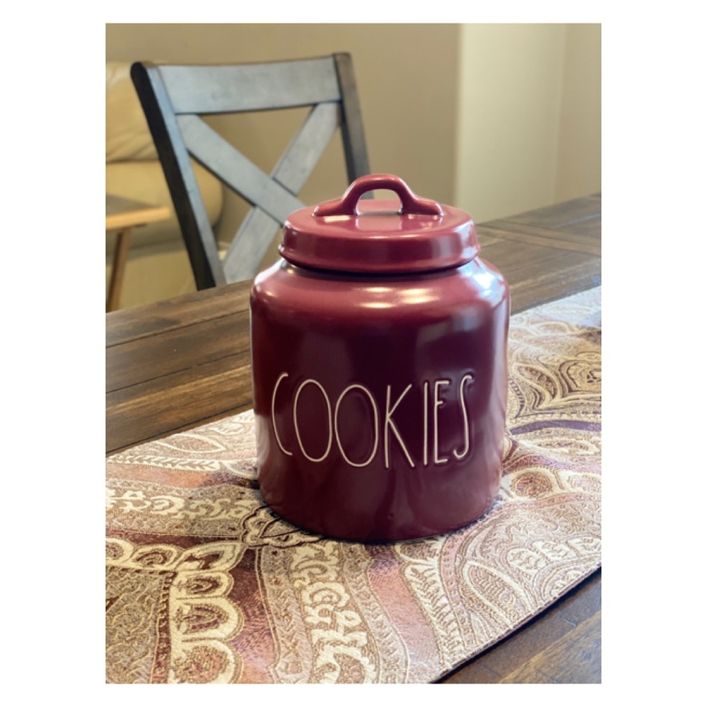 NEW Rae Dunn Burgundy Cookies Chubby Canister 🍪 - Picture 3 of 3